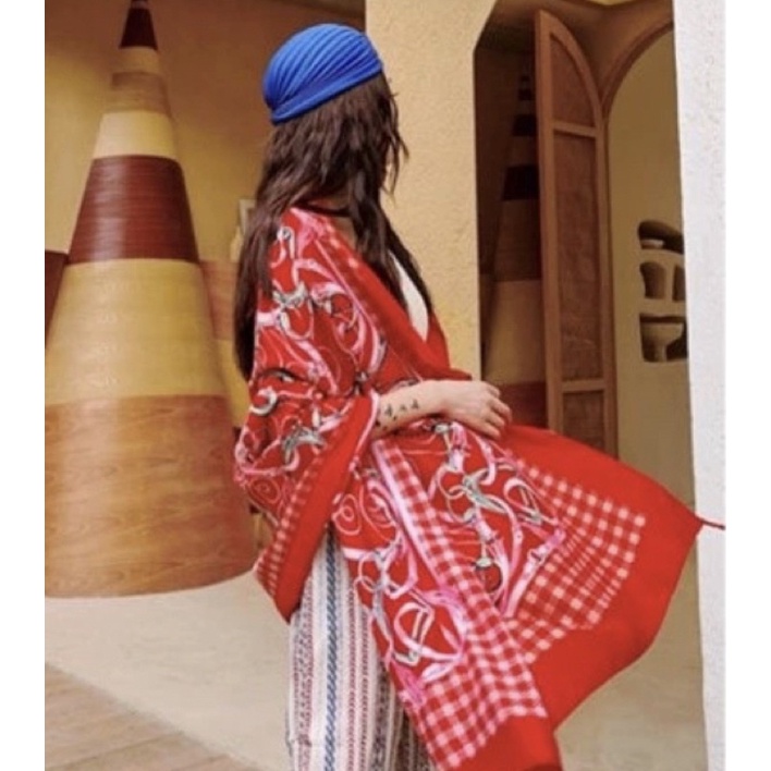 Khăn choàng cổ du lịch in hoa văn size 90x180cm