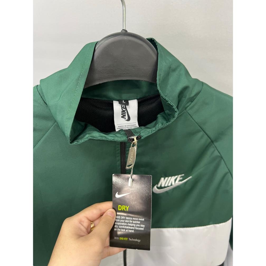 ÁO KHOÁC NIKE MÀU XANH SWOOSH WOVEN V2 Dù 2 Lớp - Vải Cao Cấp