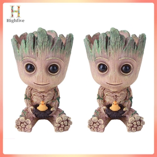 Chậu hoa thiết kế kiểu nhân vật Groot dễ thương trang trí nhà cửa 