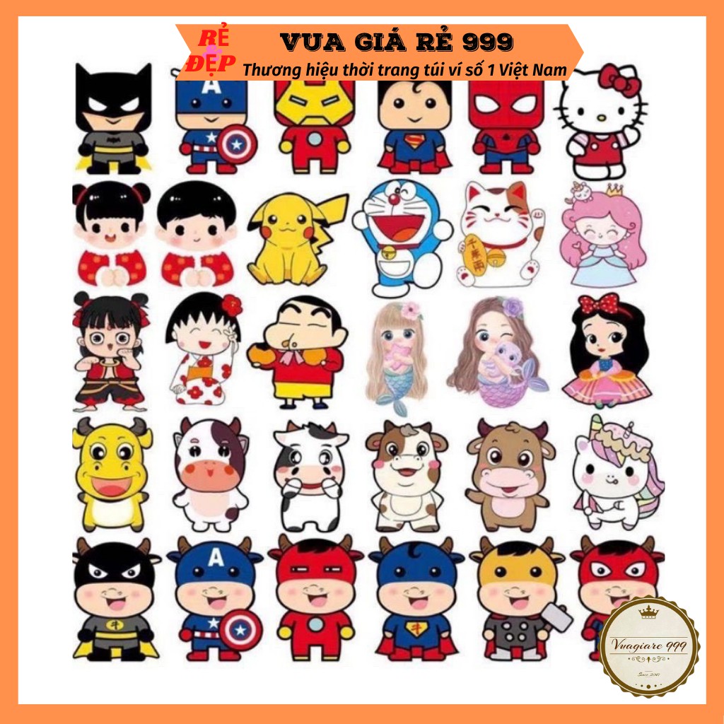 Bao lì xì 2021 tân sửu trâu vàng hoạt hình ChiBi đủ mẫu