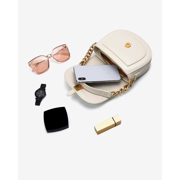 Túi đeo vai nữ Zuciani chất liệu da cao cấp thiết kế phom cứng hiện đại khóa cài mạ vàng sang trọng - JYB7