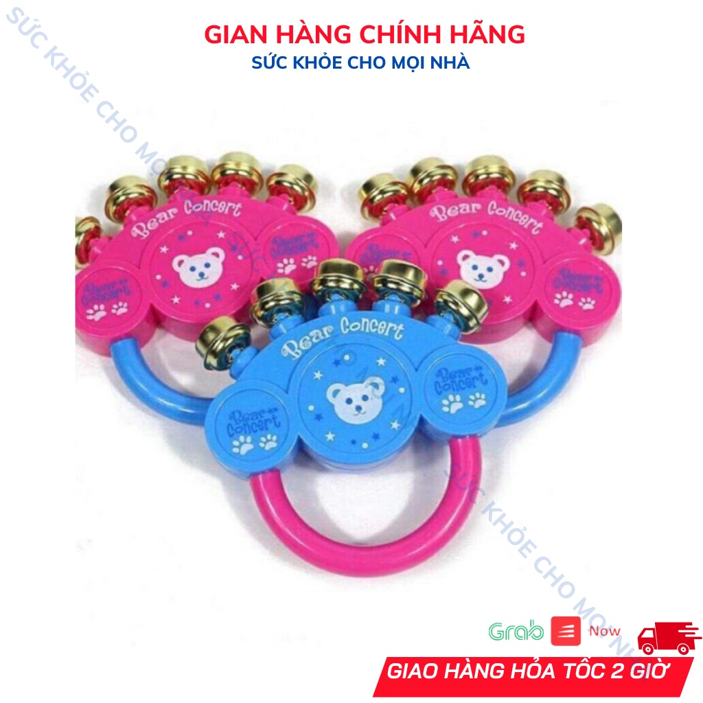 Xúc xắc lục lạc gấu 5 chuông cho bé đồ chơi an toàn cho trẻ sơ sinh phát triển thính giác