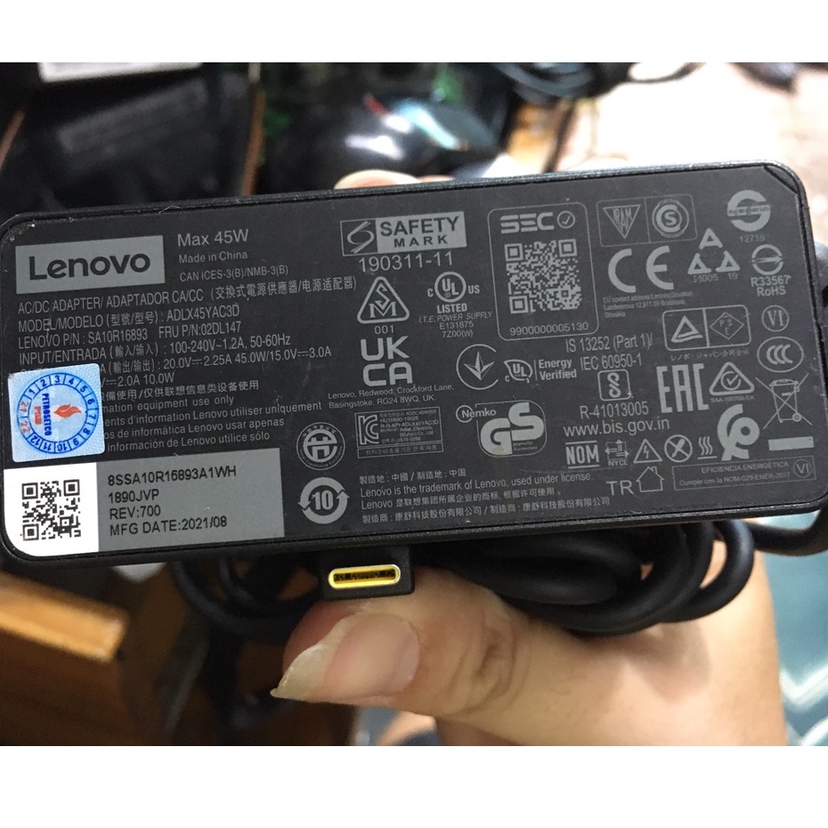 QUA SỬ DỤNG Sạc laptop Lenovo DELL ASUS 45w 65W Type-C 20v-2.25a 3.25a (45w 65w) 305 2,25a 3,25a TYPE C remax u90