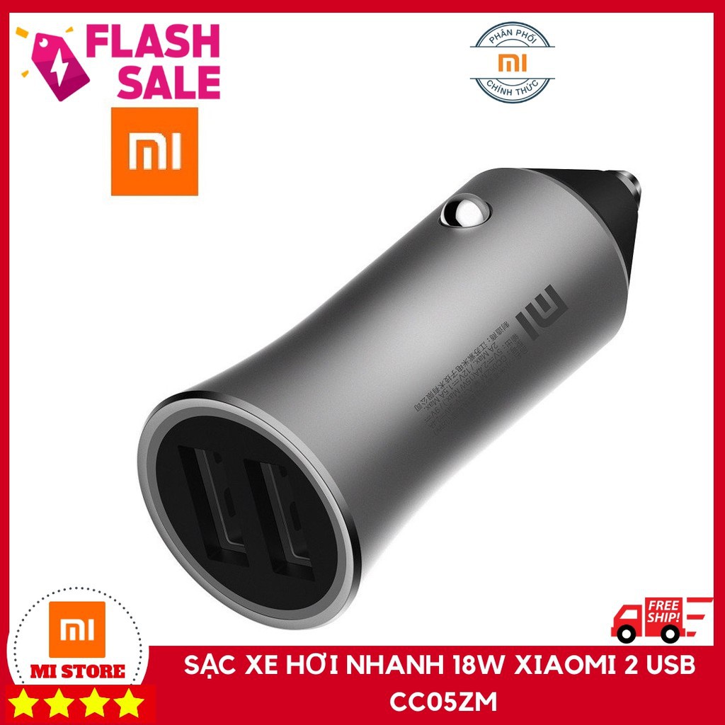 SẠC XE HƠI NHANH 18W XIAOMI 2 USB CC05ZM