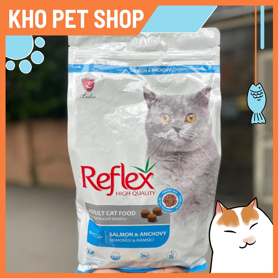 Thức ăn khô Reflex Salmon &amp; Anchovy cho mèo (túi 2kg)