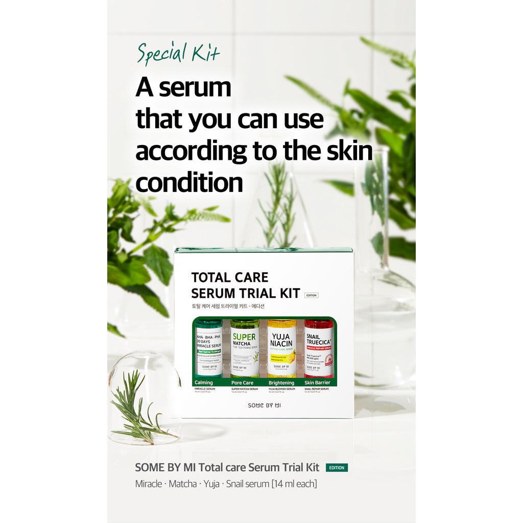 Bộ Kit 4 Serum Chăm Sóc Da Và Cải Thiện Các Vấn Đề Da Some By Mi Total Care Serum Trial Kit
