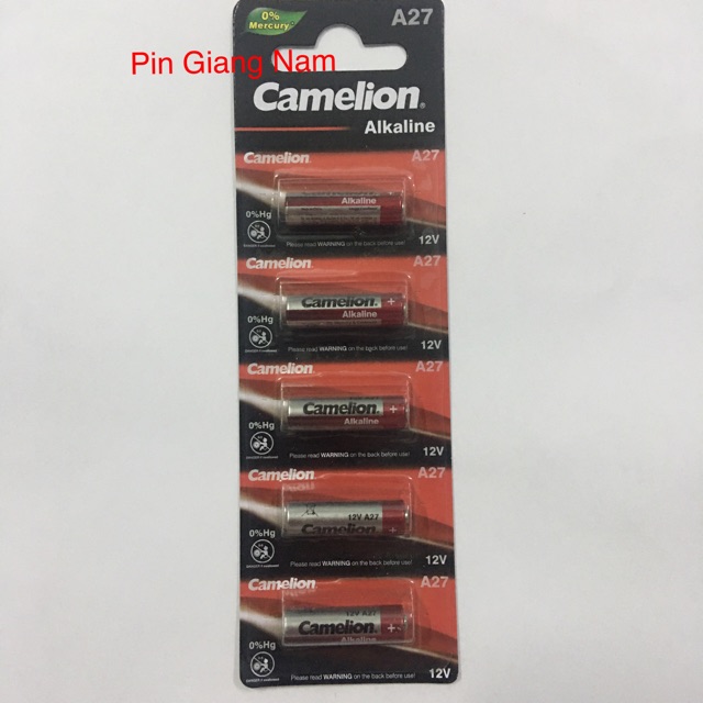 Pin A27 Camelion Alkaline 12V vỉ 5 viên