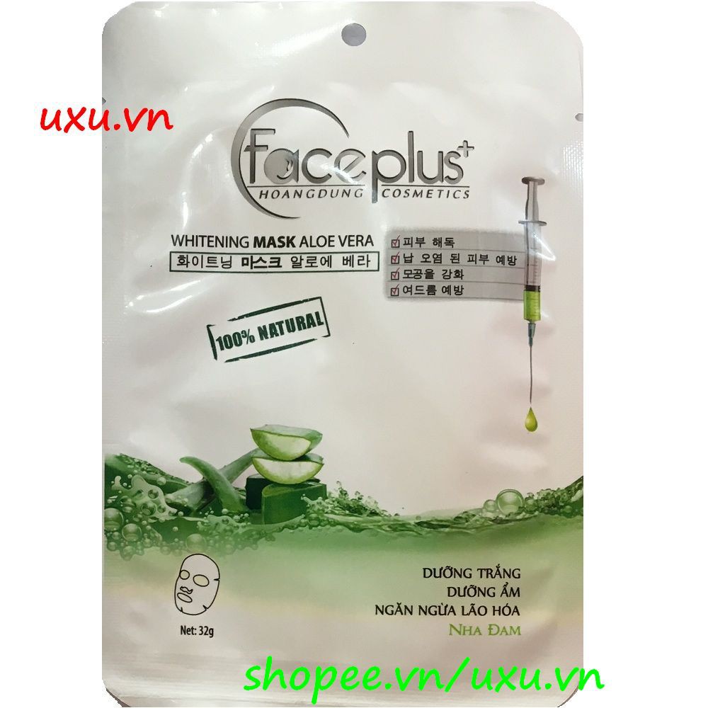 Mặt Nạ Face Plus+ 32G Tinh Chất Nha Đam Bổ Sung Collagen, Với uxu.vn Tất Cả Là Chính Hãng.