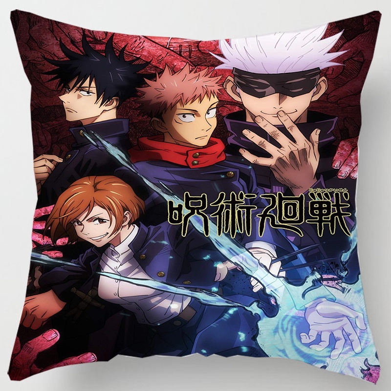 Vỏ bọc gối đơn một mặt in hình hoạt hình Sukuna Jujutsu Kaisen Yuji Itadori 45x45cm