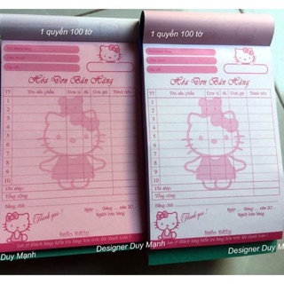 Combo 5q hđ bán lẻ kitty 1 liên 100 tờ/1 cuốn.