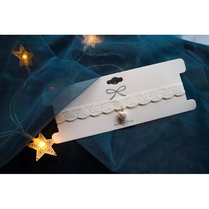 Choker trắng dễ thương tiểu thư