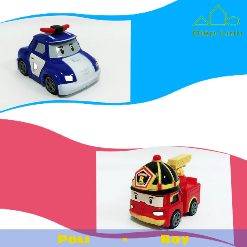 Bộ 4 Biệt Đội Xe Robocar Poli - Ô Tô Mô Hình Đồ Chơi Cảnh Sát, Cứu Hộ Cho Bé