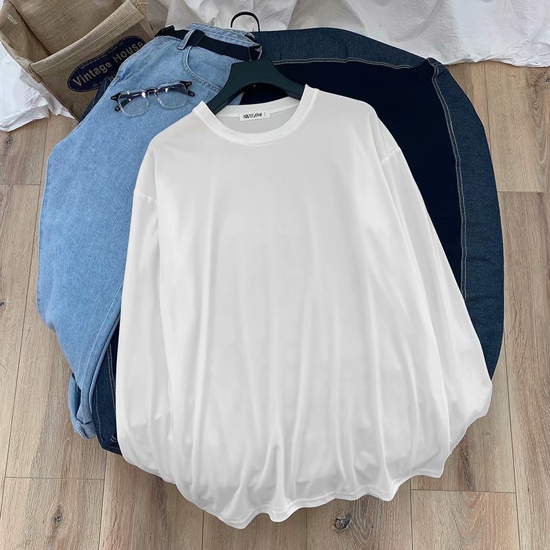 Áo thun tay dài màu sắc đơn giản dành cho nam và nữ
