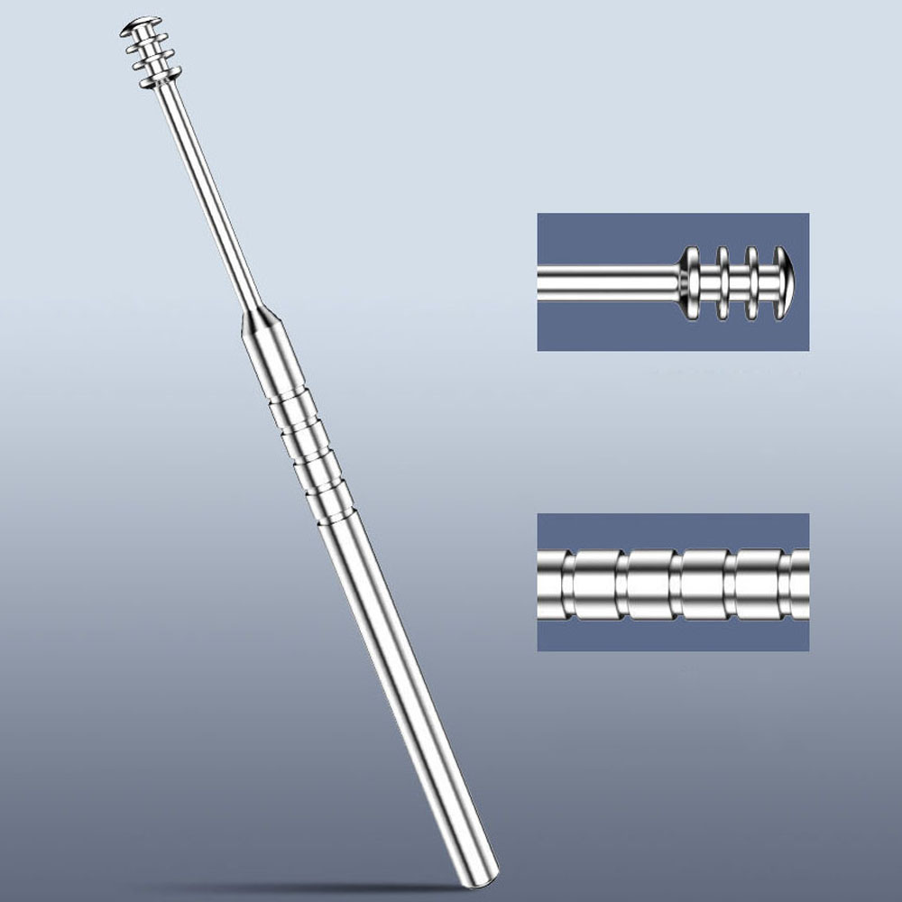 (Hàng Mới Về) Dụng Cụ Lấy Ráy Tai Đầu Xoắn 360 Độ Bằng Thép Không Gỉ Có Thể Tái Sử Dụng