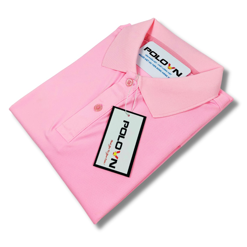 Áo thun Polo nam cổ bẻ Basic màu Hồng , vải cá sấu - không xù lông, không ra màu, thấm hút mồ hôi, form regular fit