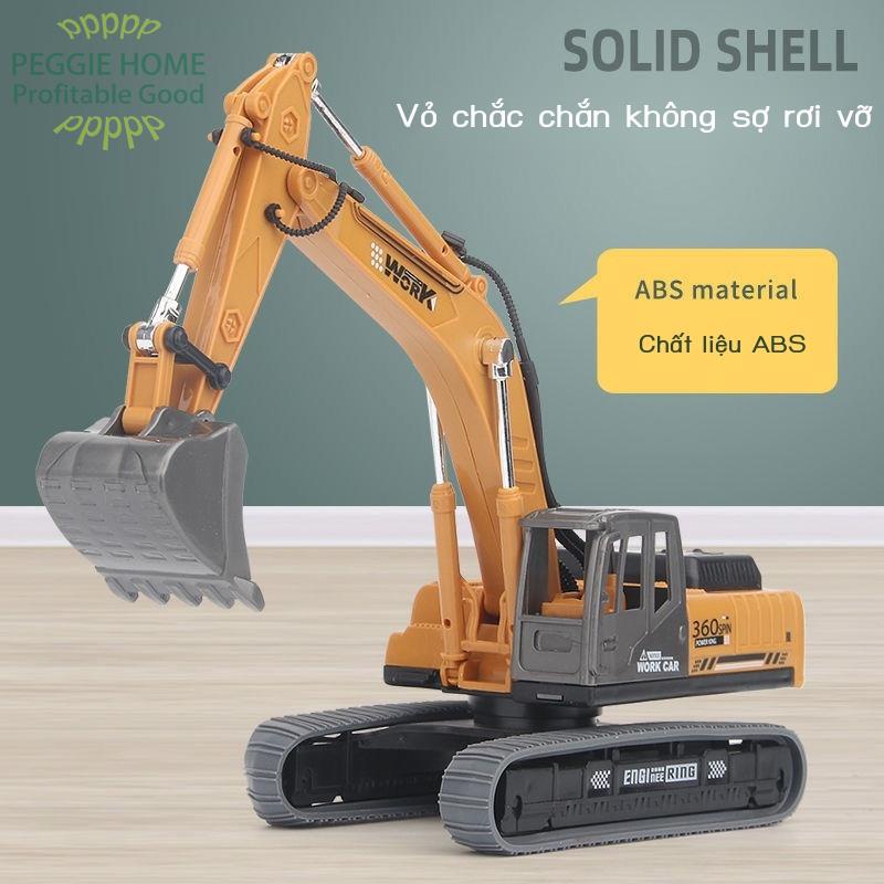 PEGGIEHOMETrẻ em máy xúc hợp kim đồ chơi ô tô nhỏ mô hình phỏng kỹ thuật xe móc cậu bé