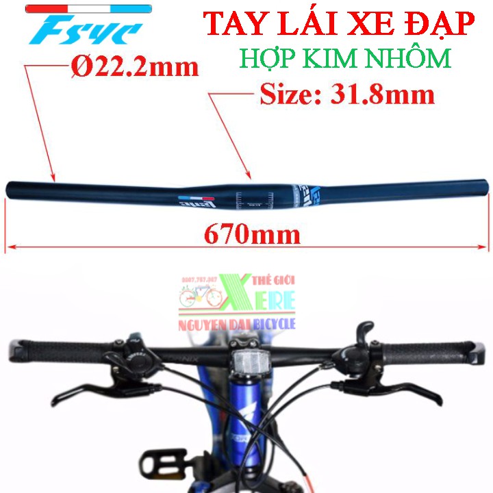 Ghi đông xe đạp - Tay lái nhôm thẳng FSYC 31.8mm