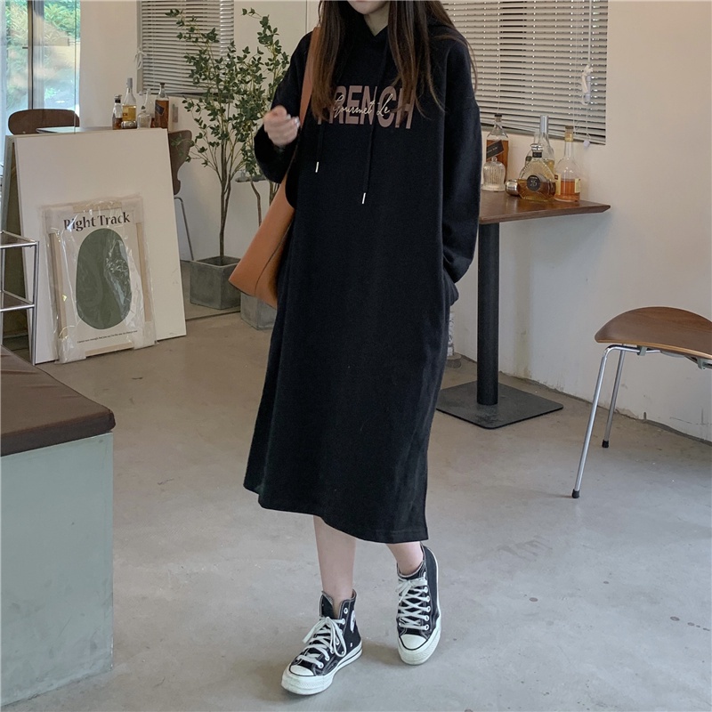 Áo hoodie SUXI tay dài dáng rộng thời trang thu đông mới cho nữ