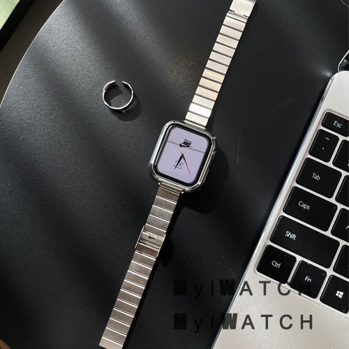 Dây đeo kim loại mảnh phong cách Vintage thích hợp cho Apple Watch Series 7 6 Se 5 4