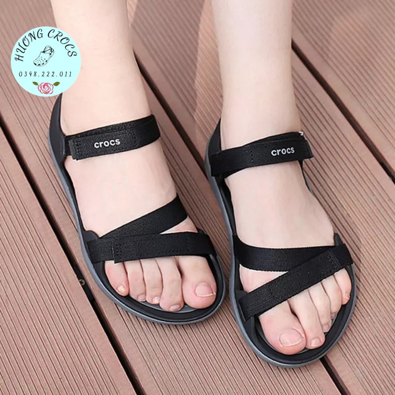 Sandal nữ cao cấp quai mảnh Webbing siêu êm mềm nhẹ, chống trơn trượt màu đen