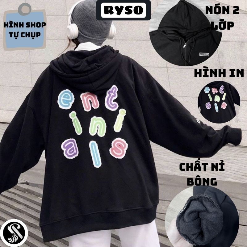 Áo Hoodie Dây Kéo SENTI Ulzzang Khoác Nỉ Form Rộng Unisex Cardigan Trần Bông 2 Lớp Trẻ Trung