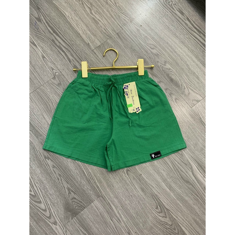 Quần đùi  Nữ Ống Rộng Chất Đũi Mặc Ở Nhà siêu mát