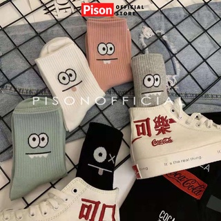 Tất chân cổ cao Icon Pison, vớ Ulzzang Hàn Quốc cute nhiều màu - 01 đôi
