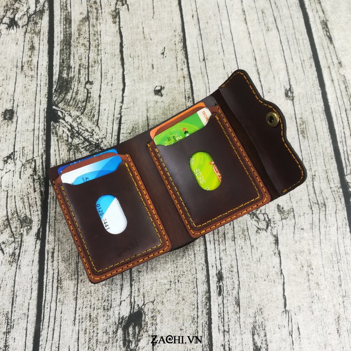 Bóp Ví Đứng Nam mini da bò handmade - VN211