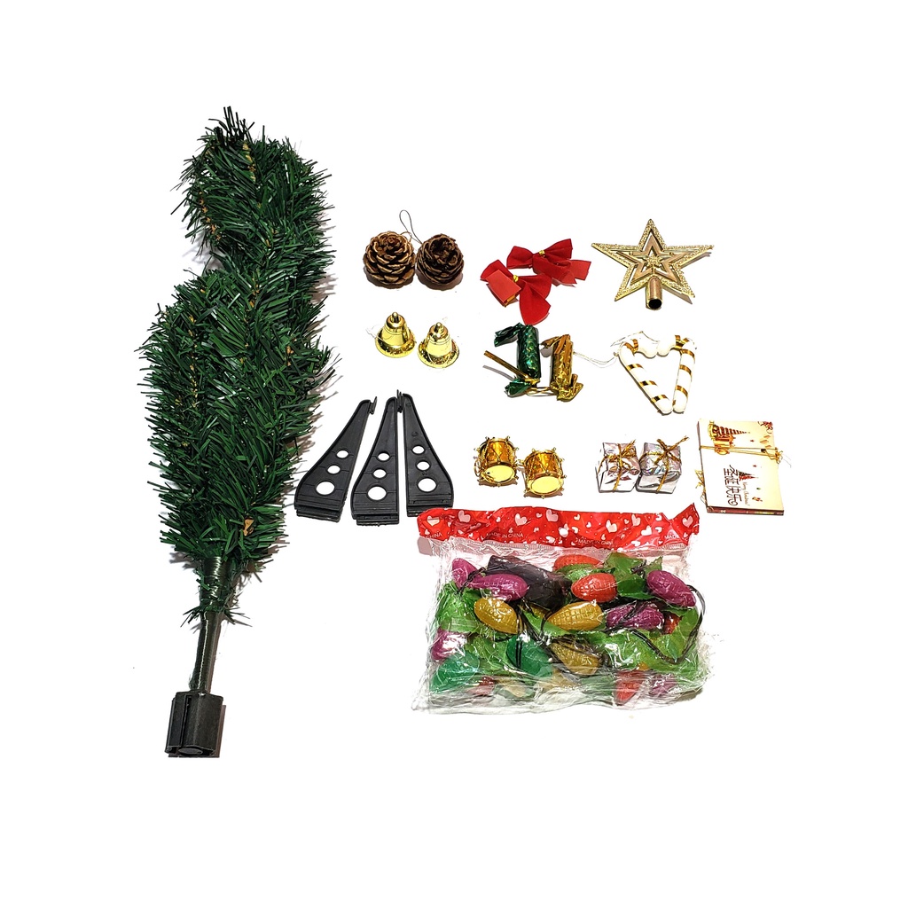 Cây thông noel để bàn 60cm mini trang trí giáng sinh full phụ kiện cho phòng khách, phòng ngủ, bàn làm việc đẹp giá rẻ