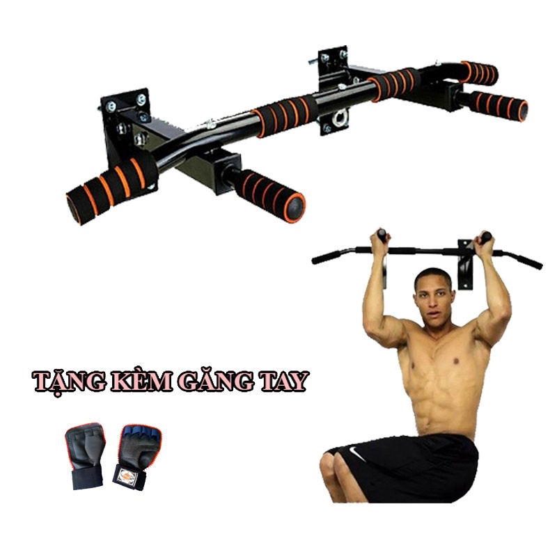 Xà Đơn Treo Tường,Gắn Tường Đa Năng P90X + Tặng Găng Tay Tập Xà (Kèm Ốc Vít Và Nở Sắt)