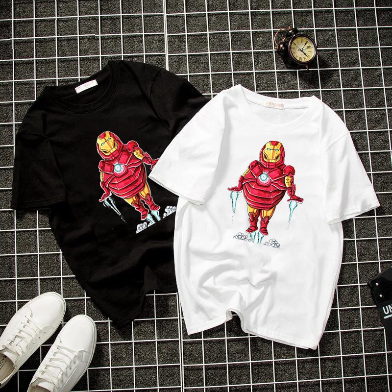 Áo thun unisex form rộng iron man mập Hàn Quốc vải dày mịn 2019T2046
