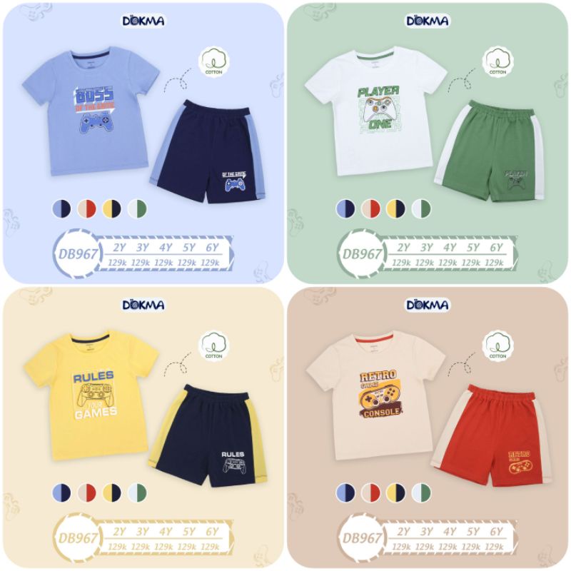 (2 và 5 tuổi) Bộ cộc tay bé trai Dokma, chất cotton hữu cơ mềm mịn, thoáng mát (DB967)