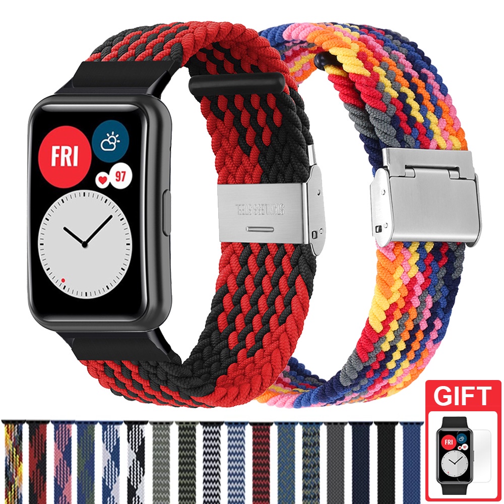 Dây đeo thay thế chất liệu Nylon màu trơn cho Huawei Watch Fit