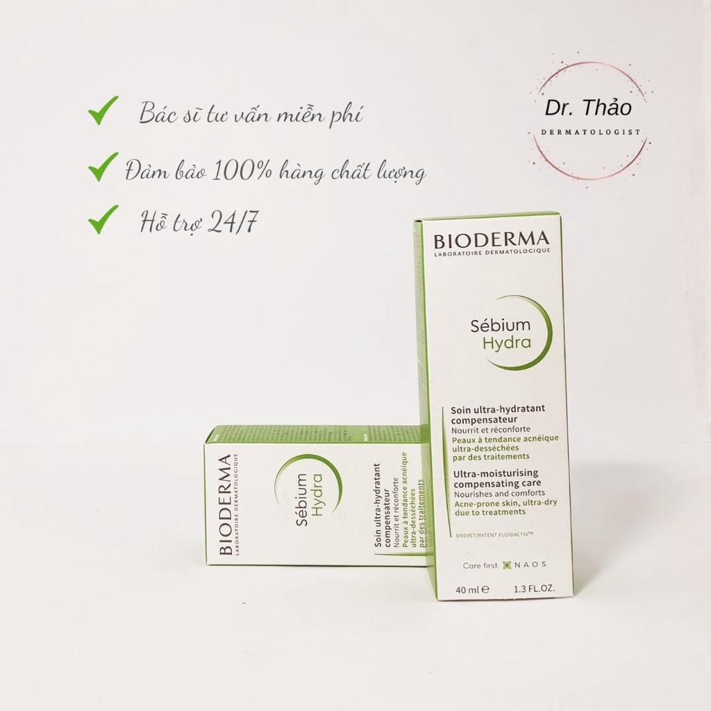 (CHÍNH HÃNG)Kem Dưỡng Ẩm Cho Da Dầu, Mụn BIODERMA HYDRA sebium 40ml