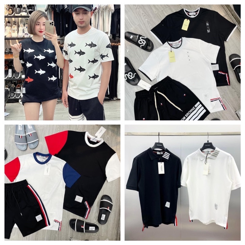 Áo Polo thom browne. Áo Phông Cổ, Không Cổ Thom Browne full mẫu (Cao Cấp)