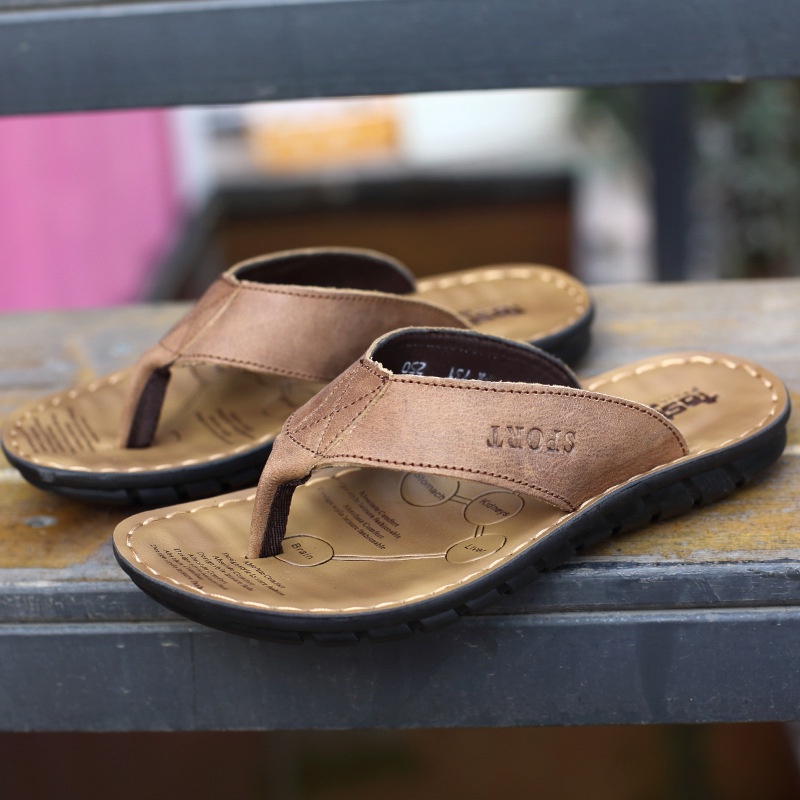 ♛◙2021 new summer sandals nam flip-flops lái xe đôi sử dụng bên ngoài giày flip-flop đi biển của triều