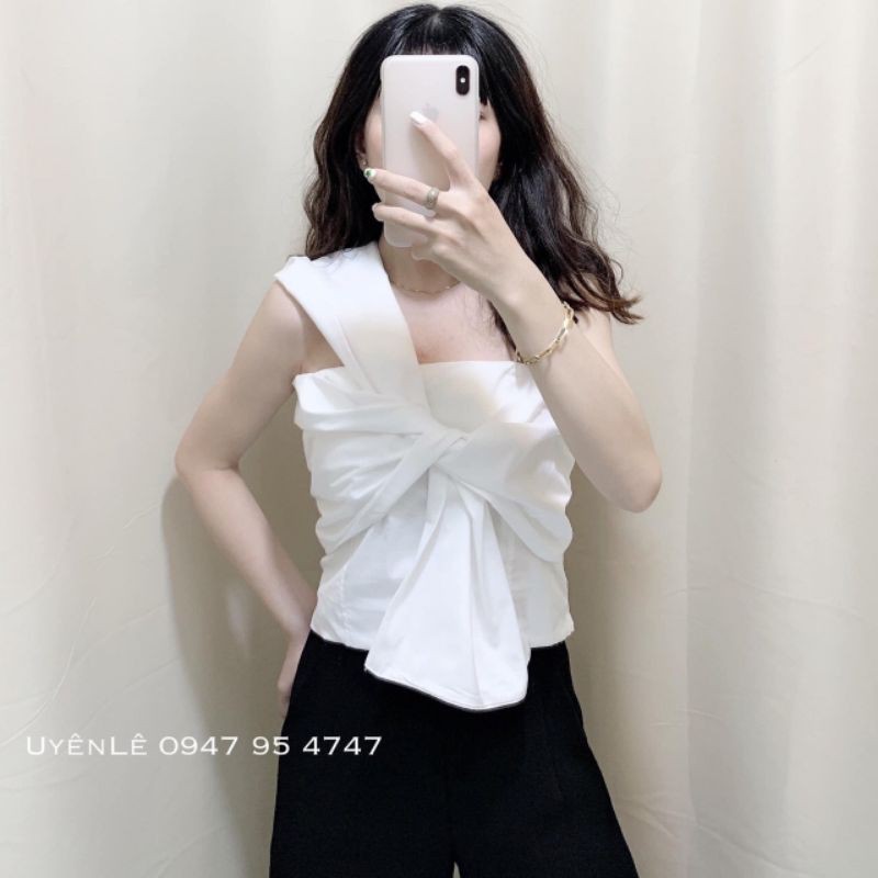 Áo kiểu nữ đẹp - áo nữ kiểu hàn quốc trễ vai tiểu thư - AO078