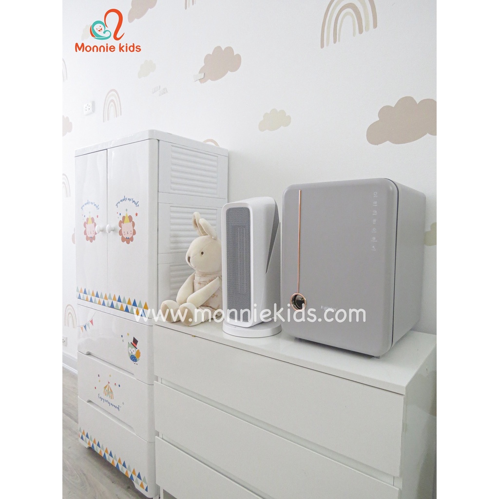 Máy sưởi đa năng Moaz Bebe MB034, quạt sưởi gốm an toàn không đốt oxy Monnie Kids