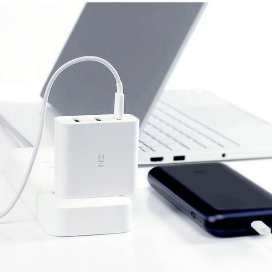 Cốc sạc Adapter Sạc Nhanh ZMI HA832 ( 2A+1C) 65W (White) Xiaomi ZMIHA832