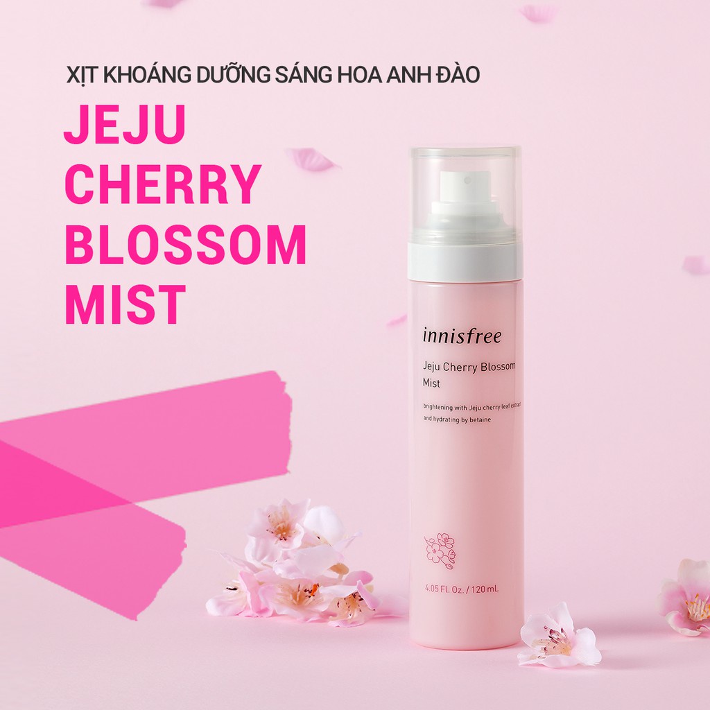 [Mã COSIF05 giảm 10% đơn 400K] Xịt khoáng dưỡng sáng innisfree Jeju Cherry Blossom Mist 120 ml