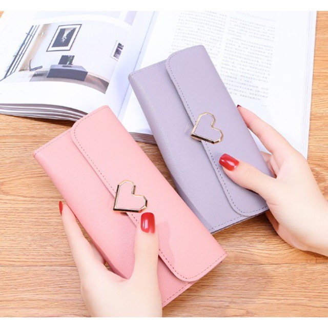 [ CỰC ĐẸP] BÓP VÍ DÀI NỮ CẦM TAY KHÓA TRÁI TIM CÁCH ĐIỆU CỰC ĐẸP OBITO