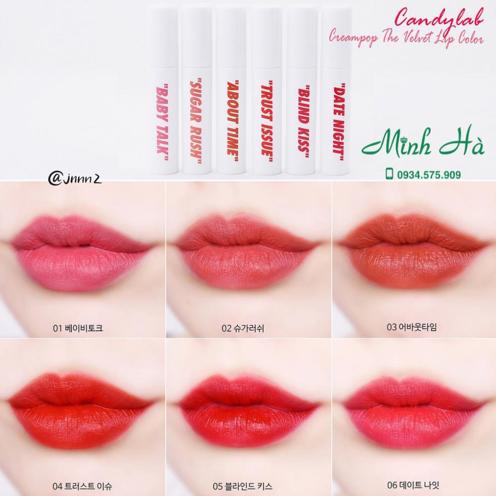 Son kem Candy lab Creampop The Velvet Lip Color