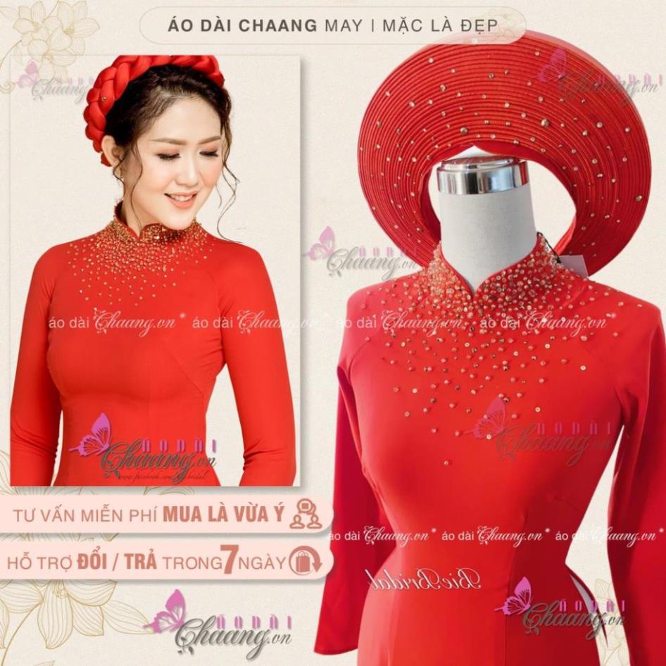 Áo dài cưới cao cấp Phương Nam Thiết kế áo cô dâu đính đá pha lê, vải lụa tằm sang trọng