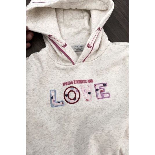 Bộ nỉ bé gái Primark xuất dư xịn áo hoodie viền hồng