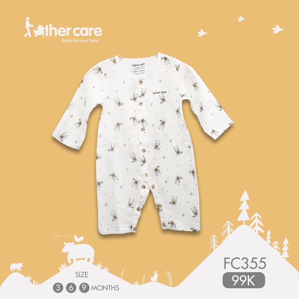 Bộ Body FatherCare Dài Tay Xô Đũi - Họa tiết