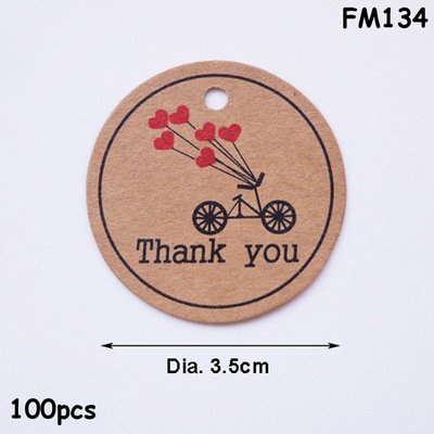 Set Tag Thank you 100c chất liệu giấy kraff