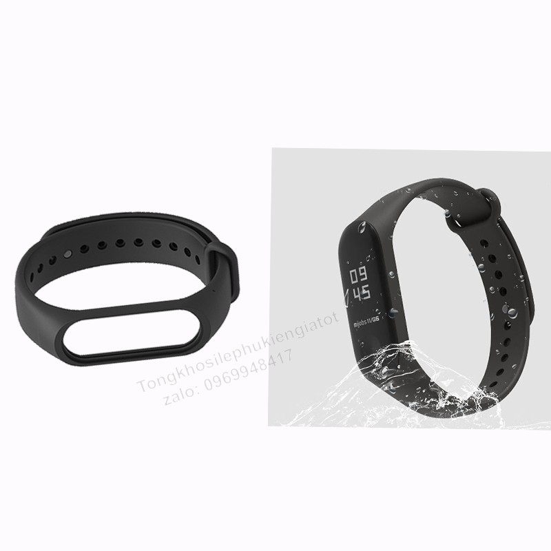 Dây Đeo Cao Su Thay Thế Cho Xiaomi Miband 3 Miband 4  Dây đeo Thời Trang Chống Nước  Chất Lượng Cao