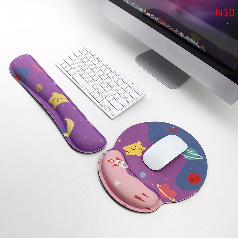 Bộ Đệm Lót Chuột Và Đệm Cổ Tay Bằng Cao Su Non Thoải Mái Chống Trượt Giảm Đau Thoải Mái Dành Cho Máy Tính Xách Tay