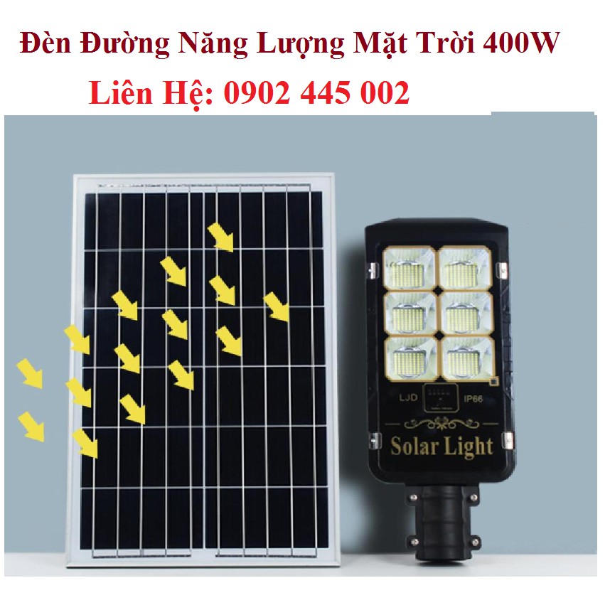 Đèn Đường Năng Lượng Mặt Trời 400W Tấm Pin Rời