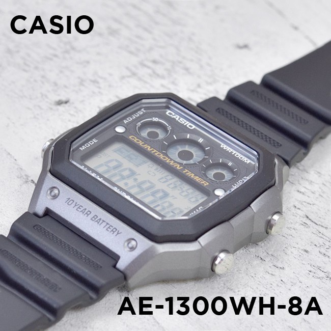 Đồng Hồ Nam Dây Nhựa Casio Worldtime AE-1300WH-8A Chính Hãng - Pin 10 Năm - Chống nước 10m bơi lội